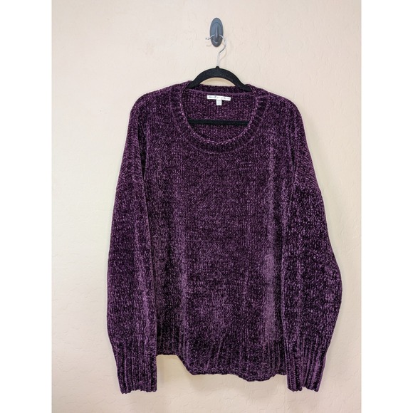 Seven7 Sweaters - Seven7 Womens XXL Chenille Sweater Blackberry Wine Purple Crewneck Cozycore